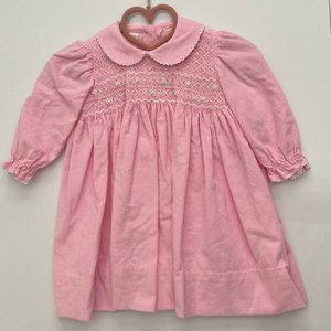 Petit Bebe pink corduroy dress, size 12 months